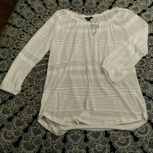 NWOT Ann Taylor Drawstring Sheer Boho Tunic